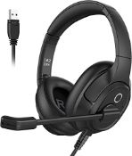 RRP £45.65 EKSA H2 USB Headset with Microphone for PC Laptop