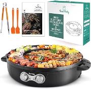 RRP £136.99 Food Party Hot Pot Electric BBQ Grill with Upgraded