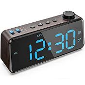 RRP £21.89 ANJANK Bedside Radio Alarm Clock - 0-100% Dimmer