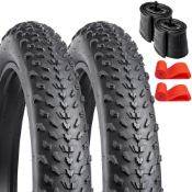 RRP £86.89 YunSCM 2 Pack 20" Fat Bike Tyres 20 x 4.0 Plus 2 Pack