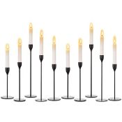 RRP £49.29 Black Candle Holders Set of 10
