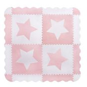 RRP £34.20 4 Large White Interlocking Foam Baby Play Mat with Pink Stars Tiles