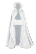 RRP £79.90 BEAUTELICATE Wedding Hooded Cloak Bridal Cape with