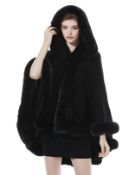 RRP £54.79 BEAUTELICATE Knit Cape Coat Women Knitted Hooded Cloak