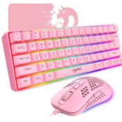 RRP £22.88 KUIYN V700 60% Wired Gaming Keyboard and Mouse Combo