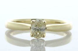 18ct Yellow Gold Single Stone Oval Cut Diamond Ring 0.42 Carats - Valued By IDI £5,685.00 - An