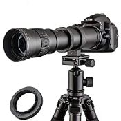 RRP £114.24 JINTU 420-800mm f/8.3 Manual Zoom Telephoto Lens Camera