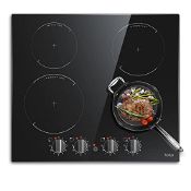 RRP £202.06 Induction Hob Black Glass Electric Cooktop Built-in