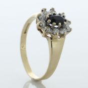 9ct Yellow Gold Diamond And Sapphire Cluster Ring (S0.50) 0.75 Carats - Valued By AGI £2,995.00 - An