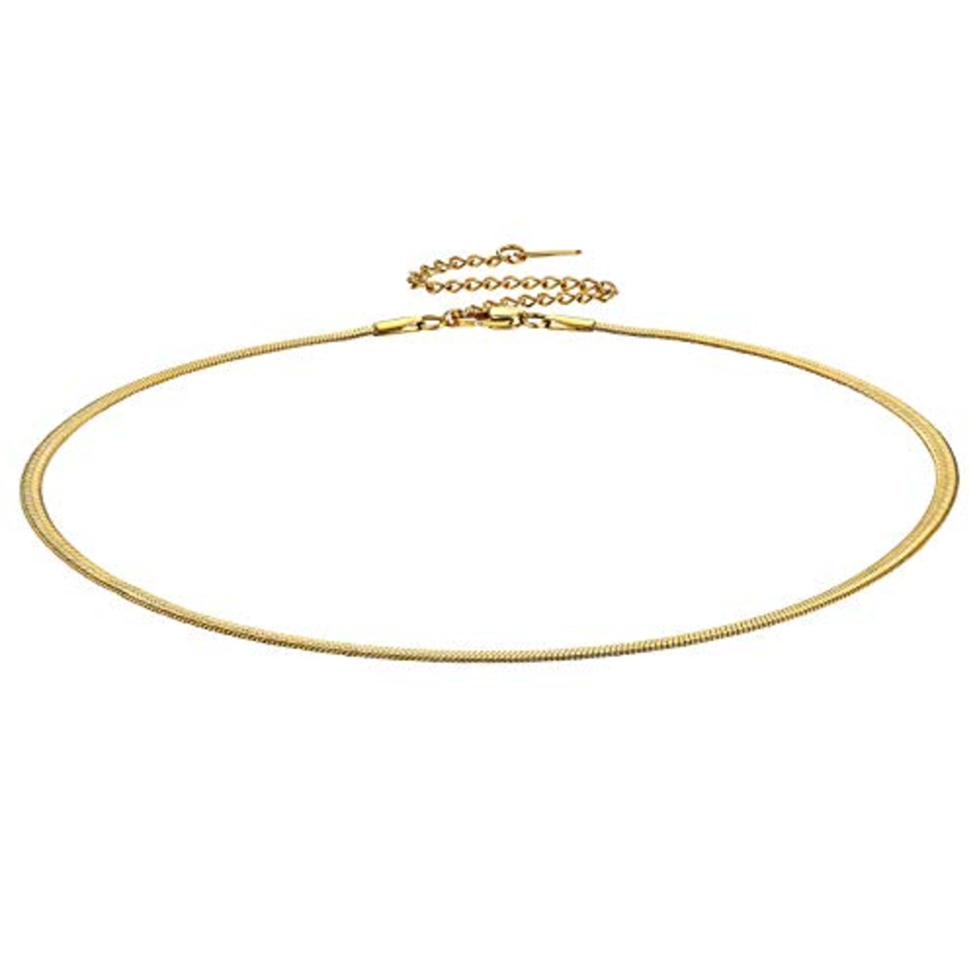 RRP £14.19 ChainsHouse Gold Herringbone Necklace for Women Gold Flat Necklace
