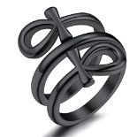 RRP £18.97 Stainless Steel Vintage Rings Black Finger Rings Male