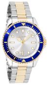 RRP £17.63 Ferretti Unissex | 40mm Gold-Silver case with Blue Bezel Watch | FT16903