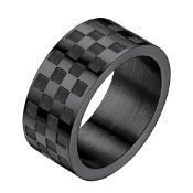 RRP £16.74 PROSTEEL Black Rings for Men Stainless Steel Band Ring