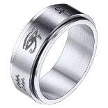 RRP £16.74 FaithHeart Stainless Steel Fidget Ring for Male Retro