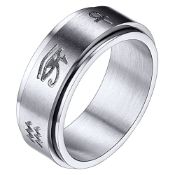 RRP £16.74 FaithHeart Stainless Steel Fidget Ring for Male Retro