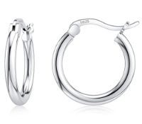 RRP £11.15 S925 Sterling Silver Hoop Earrings for Women Small