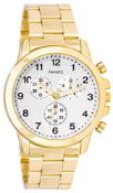RRP £10.84 Ferretti Men's | Big case Chronograph Design Gold Watch - FT16802