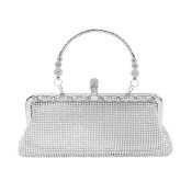 RRP £27.50 Silver Clutch Purse Women's Crystal Evening Handbags