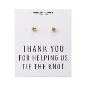 RRP £7.80 Gold Plated Thank You for Helping us Tie The Knot Earrings with Quote Card
