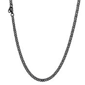 RRP £13.95 U7 Mens, Women Neck Chain Stainless Steel Black Chains 22 Inch Necklace