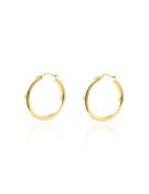 RRP £42.21 Women's and Children's Hoop Earrings 25 x 4 mm 925 Sterling Gold Silver