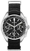 RRP £480.90 Bulova Men Chronograph Quartz Watch with Nylon Strap 96A225