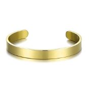 RRP £10.04 Philip Jones Men's Gold Plated Steel Cuff Bracelet