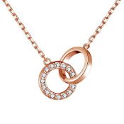 RRP £10.04 Philip Jones Rose Gold Plated Circle Link Necklace