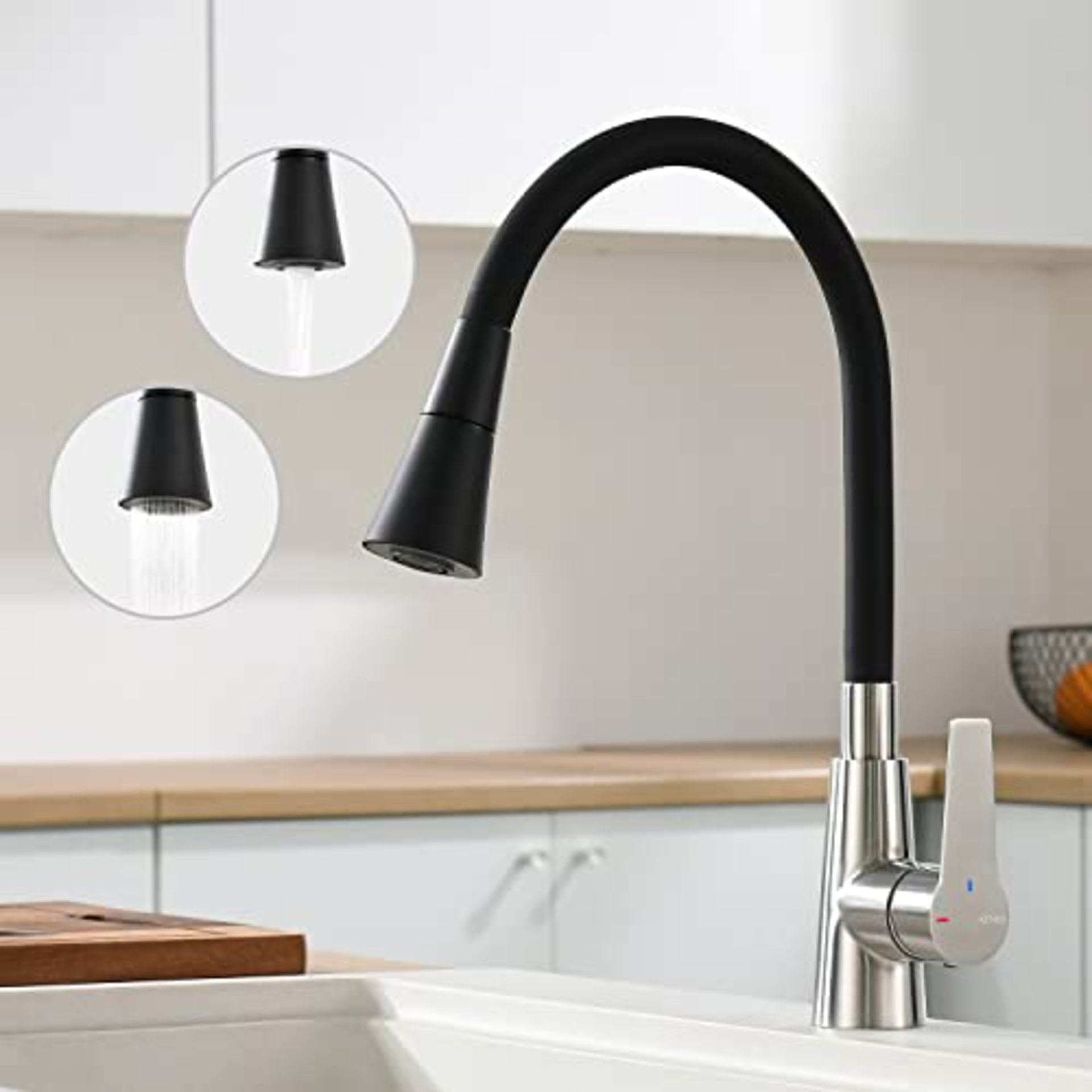 RRP £68.49 KENES Flexible Kitchen Sink Mixer Tap Bendable & 360