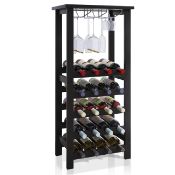 RRP £61.64 SMIBUY Wine Rack with Glass Holder & Table Top