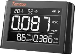 RRP £54.79 Temtop Indoor Air Quality Monitor PM2.5 HCHO TVOC Formaldehyde