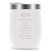 RRP £21.67 Wine Tumbler with Lid Stainless Steel 12 oz Tumbler Cup Best Gifts for Mom
