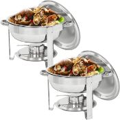 RRP £103.41 Vinod Stainless Steel Round Chafing Dish Buffet Set 8.5 Litre