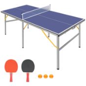 RRP £135.85 REXOUS 6ft Mid-Size Table Tennis Table Foldable & Portable