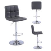 RRP £108.76 PS Global Hanna Faux Leather Gas Lift Swivel Barstool Modern