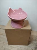Total, Lot Consisting of 2 Brand New Items - BEANS ROYALE Cat Water/Food bowl ceramic. Raised base t