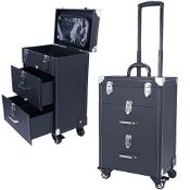 RRP £86.75 WarmieHomy 3 in 1 Lockable Makeup Trolley Professional