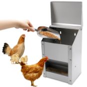 RRP £46.50 MOGOULUA 4.5kg Automatic Chicken Feeder Stainless Steel