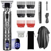 RRP £29.67 Electric Beard Trimmer Men Cordless Hair Clippers with LCD Display