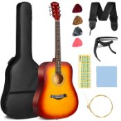 RRP £60.50 CAHAYA Full Size Acoustic Guitar 41 Inch Kit with Strings