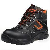 RRP £46.58 Black Hammer Mens Leather Safety Boots S3 SRC Steel