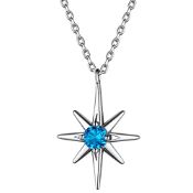 RRP £27.90 925 Sterling Silver Small Tiny North Star December Birthstone Pendant Necklace