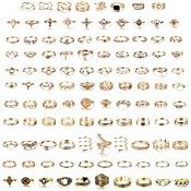 RRP £18.02 MILACOLATO 108Pcs Midi Ring Bohemian Knuckle Ring Sets