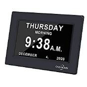 RRP £38.36 CAZOKASI Auto Dimmable Calendar Day Clock Digital Photo