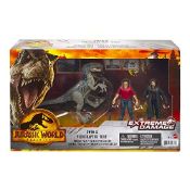 RRP £20.45 Jurassic World Owen and Velociraptor Blue Pursuit Set