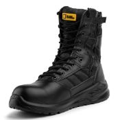 RRP £61.64 Black Hammer Genuine Leather Combat Boots for Men: