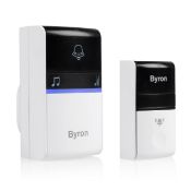 RRP £26.81 Byron DBY-23412UK Wireless Portable Doorbell Set, 100m Range, 16 Melodies White