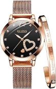 RRP £46.68 OLEVS Ladies Watches Rose Gold Stainless Steel Mesh