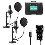 RRP £241.56 Movo Smartphone Podcast Recording Microphone Kit - 2 Pack Condenser Microphones
