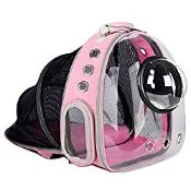RRP £34.22 AJY Pet Clear Cat Backpack in Pink